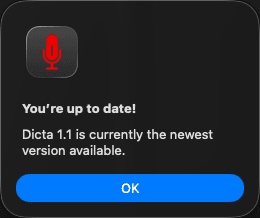 Update check — You're up to date